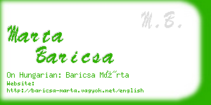 marta baricsa business card